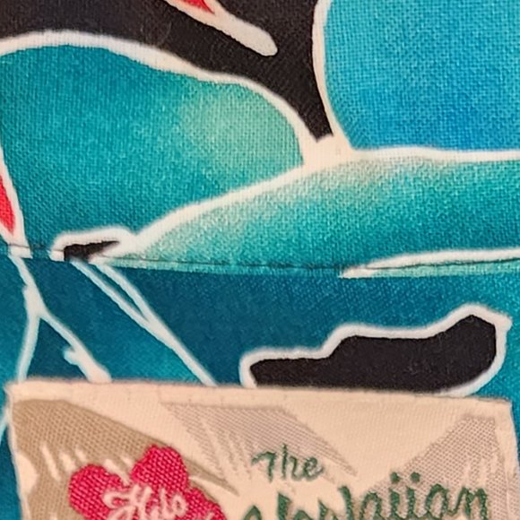 NWOT Men's Hilo Hattie Size XL Birds of Paradise Blue Palm Cotton Shirt - WOW! - Picture 11 of 12